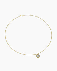 Cable Collectibles® Pavé Plate Necklace in 18K Yellow Gold with Diamonds, 11mm