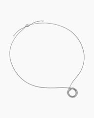 Crossover Pendant Necklace in Sterling Silver with Diamonds, 26mm