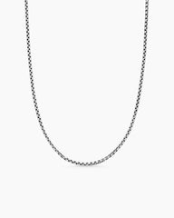 Box Chain Slider Necklace in Sterling Silver, 2.7mm