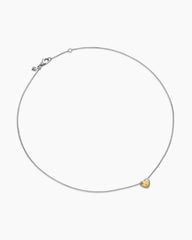 Cable Collectibles® Cookie Classic Heart Necklace in Sterling Silver with 18K Yellow Gold, 8.5mm