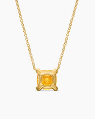 Petite Chatelaine® Pendant Necklace in 18K Yellow Gold with Citrine and Diamonds, 7mm