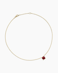 Petite Chatelaine® Pendant Necklace in 18K Yellow Gold with Garnet and Diamonds, 7mm