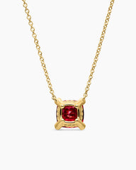 Petite Chatelaine® Pendant Necklace in 18K Yellow Gold with Garnet and Diamonds, 7mm