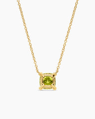 Petite Chatelaine® Pendant Necklace in 18K Yellow Gold with Peridot and Diamonds, 7mm