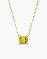 Petite Chatelaine® Pendant Necklace in 18K Yellow Gold with Peridot and Diamonds, 7mm