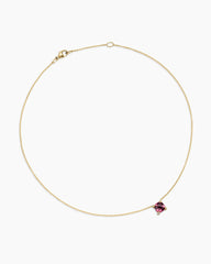 Petite Chatelaine® Pendant Necklace in 18K Yellow Gold with Pink Tourmaline and Diamonds, 7mm