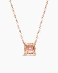 Petite Chatelaine® Pendant Necklace in 18K Rose Gold with Morganite and Diamonds, 7mm