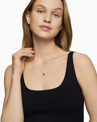 Petite Chatelaine® Pendant Necklace in 18K White Gold with Tanzanite and Diamonds, 7mm