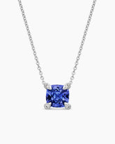 Petite Chatelaine® Pendant Necklace in 18K White Gold with Tanzanite and Diamonds, 7mm