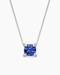 Petite Chatelaine® Pendant Necklace in 18K White Gold with Tanzanite and Diamonds, 7mm