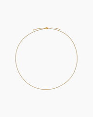 Box Chain Slider Necklace in 18K Yellow Gold, 1.7mm