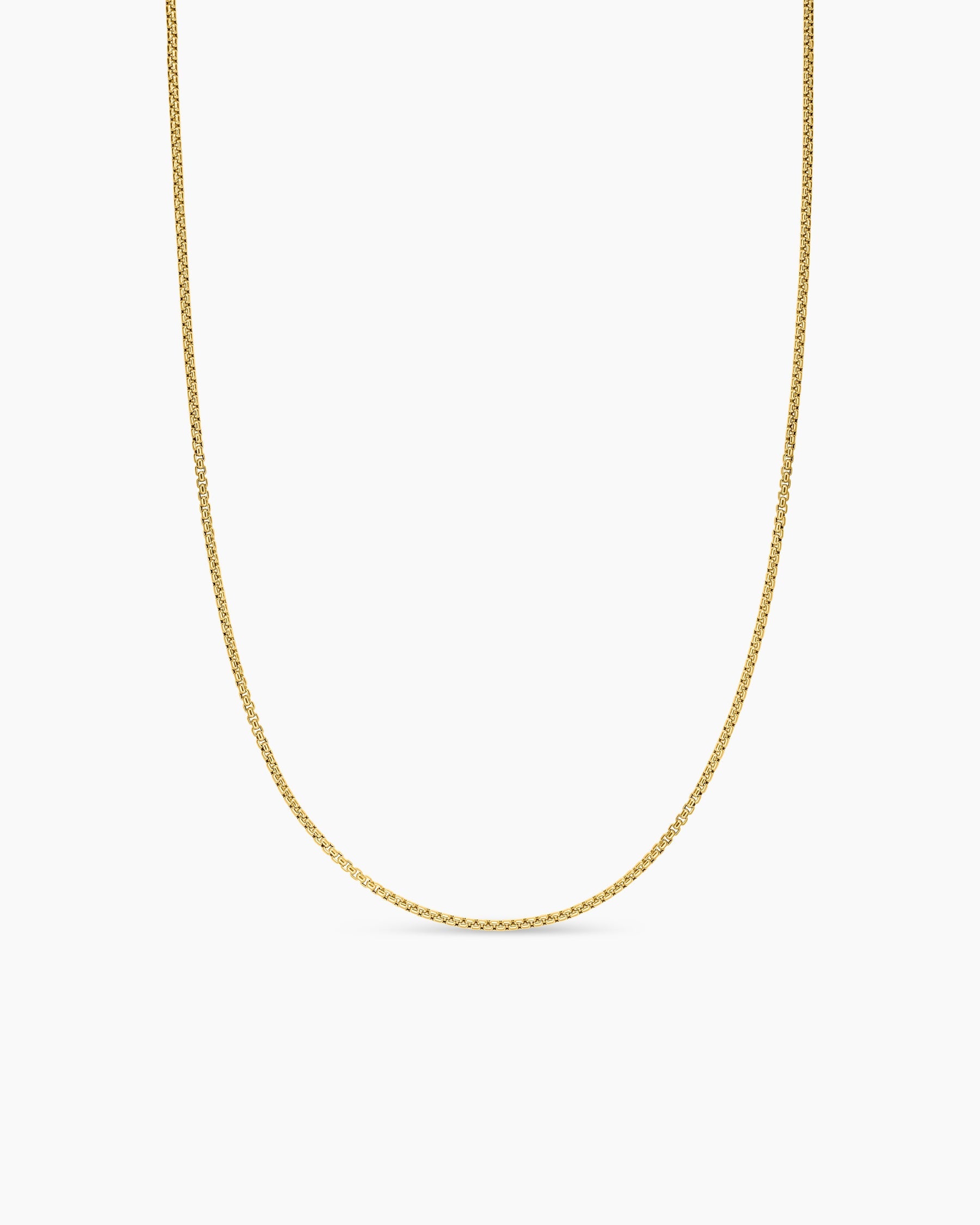 Box Chain Slider Necklace in 18K Yellow Gold, 1.7mm