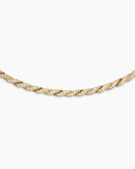 Sculpted Cable Flex Necklace in 18K Yellow Gold with Diamonds, 3.7mm