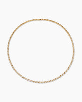 Sculpted Cable Flex Necklace in 18K Yellow Gold with Diamonds, 3.7mm