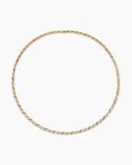 Sculpted Cable Flex Necklace in 18K Yellow Gold with Diamonds, 3.7mm