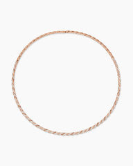Sculpted Cable Flex Necklace in 18K Rose Gold with Diamonds, 3.7mm