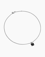 Chatelaine® Pendant Necklace in Sterling Silver with Black Onyx and Diamonds, 11mm