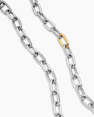 DY Madison® Chain Necklace in Sterling Silver with 18K Yellow Gold, 11mm