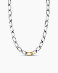 DY Madison® Chain Necklace in Sterling Silver with 18K Yellow Gold, 11mm