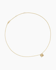 Petite Chatelaine® Pavé Bezel Pendant Necklace in 18K Yellow Gold with Champagne Citrine and Diamonds, 7mm