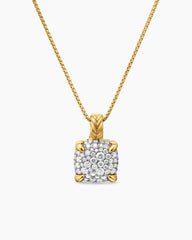 Chatelaine® Pendant Necklace in 18K Yellow Gold with Pavé Diamonds, 11mm