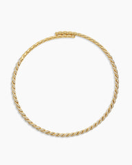 Sculpted Cable Flex Necklace in 18K Yellow Gold with Diamonds, 5mm