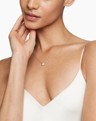 Petite Chatelaine® Pendant Necklace in 18K Yellow Gold with Pavé Diamonds, 7mm