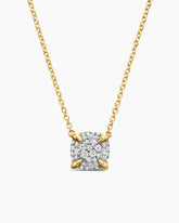Petite Chatelaine® Pendant Necklace in 18K Yellow Gold with Pavé Diamonds, 7mm