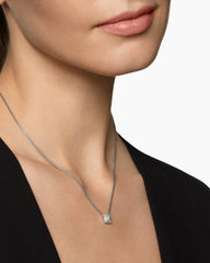 Petite Chatelaine® Pendant Necklace in Sterling Silver with Pavé Diamonds, 7mm