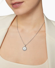 Initial Charm Necklace in Sterling Silver with Diamond F