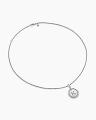 Initial Charm Necklace in Sterling Silver with Diamond K