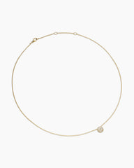 Cushion Pendant Necklace in 18K Yellow Gold with Diamonds, 8mm