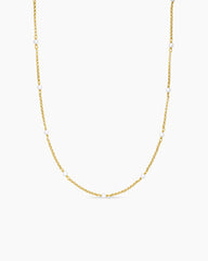 Cable Collectibles® Bead and Chain Necklace in 18K Yellow Gold with Pearls, 3.5mm