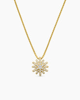 Starburst Pendant Necklace in 18K Yellow Gold with Diamonds, 11mm