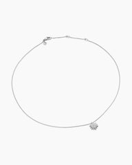 Starburst Pendant Necklace in 18K White Gold with Diamonds, 12mm