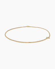 Cross Station Necklace in 18K Yellow Gold with Diamonds, 5mm