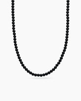 Spiritual Beads Necklace with Black Onyx and Sterling Silver, 5mm
