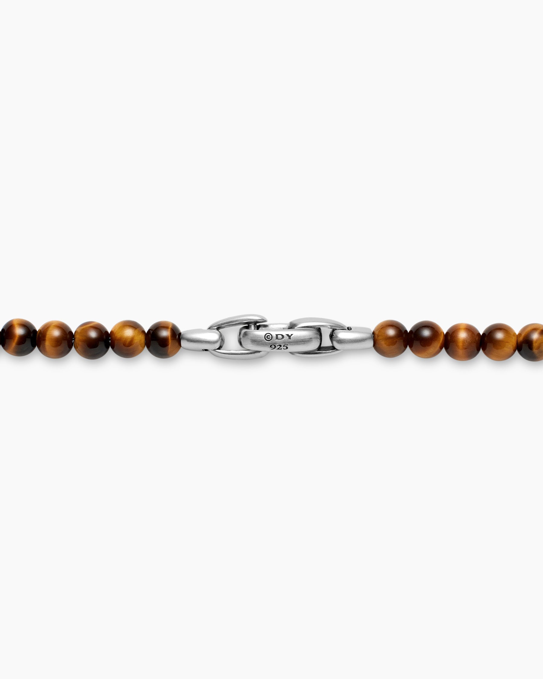 Spiritual Beads Necklace with Tiger’s Eye and Sterling Silver, 5mm