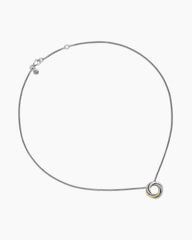 Crossover Pendant Necklace in Sterling Silver with 18K Yellow Gold, 14.5mm