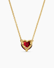 Chatelaine® Heart Pendant Necklace in 18K Yellow Gold with Garnet, 8mm