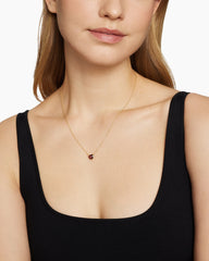Chatelaine® Heart Pendant Necklace in 18K Yellow Gold with Garnet, 8mm