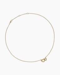 Cable Collectibles® Interlocking Heart Necklace in 18K Yellow Gold with Diamonds, 20.6mm