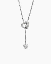 Cable Collectibles® Heart Y Necklace in Sterling Silver with Diamonds