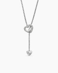 Cable Collectibles® Heart Y Necklace in Sterling Silver with Diamonds