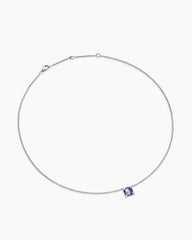 Petite Chatelaine® Pendant Necklace in Sterling Silver with Amethyst and Diamonds, 9mm