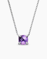 Petite Chatelaine® Pendant Necklace in Sterling Silver with Amethyst and Diamonds, 9mm