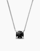 Petite Chatelaine® Pendant Necklace in Sterling Silver with Black Onyx and Diamonds, 9mm