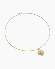 Starburst Pendant Necklace in 18K Yellow Gold with Diamonds, 20mm