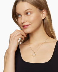 Starburst Pendant Necklace in 18K Yellow Gold with Diamonds, 20mm