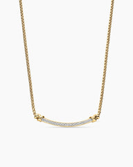 Petite Helena Wrap Station Necklace in 18K Yellow Gold with Diamonds, 29mm